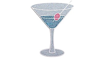 AquaStar Swim Designs Martini Glass Stencil Only | White | F1025-01