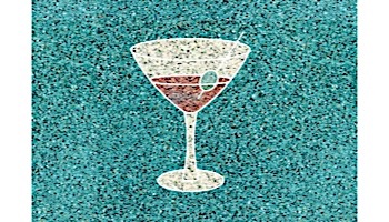 AquaStar Swim Designs Martini Glass Stencil Only | Gray | F1025-05