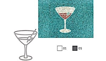 AquaStar Swim Designs Martini Glass Stencil Only | Gray | F1025-05