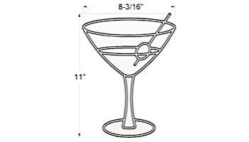 AquaStar Swim Designs Martini Glass Stencil Only | Gray | F1025-05