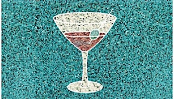 AquaStar Swim Designs Martini Glass Stencil Only | White | F1025-01