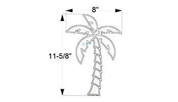 AquaStar Swim Designs Palm Tree Small Stencil Only | White | F1026-01