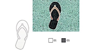 AquaStar Swim Designs Sandal Stencil Only Set of 2 | Gray | F1028-05
