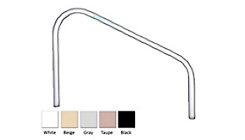 Saftron Deck Mounted 2-Bend Handrail Pair | .25" Thickness 1.90" OD | 32"W x 24"H | White | DR-232-W