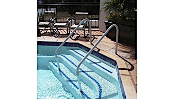 Saftron Deck To Pool Mounted 2-Bend Handrail | .25" Thickness 1.90" OD | 60"W x 32"H | Taupe | DTP-260-T