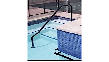 Saftron Deck To Pool Mounted 3-Bend Handrail | .25" Thickness 1.90" OD | 48"W x 32"H | Black | DTP-348-BK