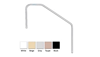 Saftron Deck To Pool Mounted 3-Bend Handrail | .25" Thickness 1.90" OD | 66"W x 32"H | White | DTP-366-W