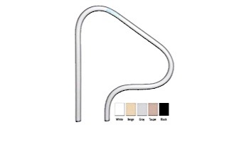 Saftron Return to Deck Mounted 3-Bend Handrail | .25" Thickness 1.90" OD | 26"W x 30"H | White | P-326-RTD-W