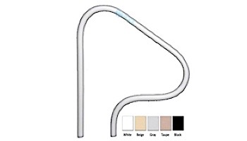 Saftron Return to Deck Mounted 3-Bend Handrail | .25_quot; Thickness 1.90_quot; OD | 26_quot;W x 30_quot;H | Gray | P-326-RTD-G