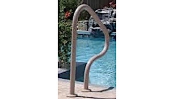 Saftron Return to Deck Mounted 3-Bend Handrail | .25" Thickness 1.90" OD | 26"W x 30"H | Taupe | P-326-RTD-T
