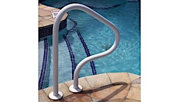 Saftron Return to Deck Mounted 3-Bend Handrail | .25" Thickness 1.90" OD | 48"W x 32"H | Black | RTD-348-BK