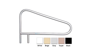 Saftron Cross Braced Return to Deck Mounted 3-Bend Above Water Handrail | .25" Thickness 1.90" OD | 52"W x 32"H | White | CBRTD-352-W