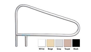 Saftron Cross Braced Return to Deck Mounted 3-Bend Above Water Handrail | .25" Thickness 1.90" OD | 52"W x 32"H | White | CBRTD-352-W