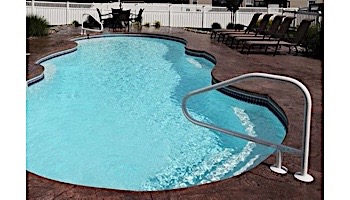 Saftron Cross Braced Return to Deck Mounted 3-Bend Above Water Handrail | .25" Thickness 1.90" OD | 52"W x 32"H | White | CBRTD-352-W