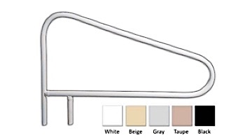 Saftron Cross Braced Return to Deck Mounted 3-Bend Above Water Handrail | .25" Thickness 1.90" OD | 52"W x 32"H | Beige | CBRTD-352-B