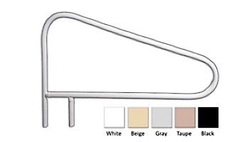 Saftron Cross Braced Return to Deck Mounted 3-Bend In Water Handrail | .25" Thickness 1.90" OD | 52"W x 32"H | Black | CBRTD-352-BK