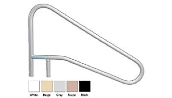Saftron Cross Braced Return to Deck Mounted 3-Bend In Water Handrail | .25_quot; Thickness 1.90_quot; OD | 54_quot;W x 32_quot;H | White | CBRTD-354-W