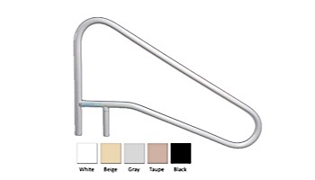 Saftron Cross Braced Return to Deck Mounted 3-Bend In Water Handrail | .25" Thickness 1.90" OD | 54"W x 32"H | Beige | CBRTD-354-B