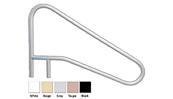 Saftron Cross Braced Return to Deck Mounted 3-Bend In Water Handrail | .25" Thickness 1.90" OD | 54"W x 32"H | White | CBRTD-354-W