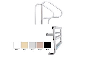 Saftron Wall Mounted Split 4-Step Ladder | .25" Thickness 1.90" OD | 7"W x 26"H | White | P-326-SL4-W