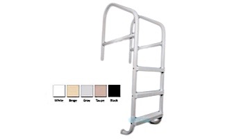 Saftron Commercial Cross Braced 4-Step Ladder | .25" Thickness 1.90" OD | 30"W x 79"H | White | CBL-330-4S-W