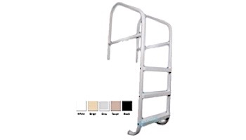 Saftron Commercial Cross Braced 4-Step Ladder | .25" Thickness 1.90" OD | 30"W x 79"H | White | CBL-330-4S-W