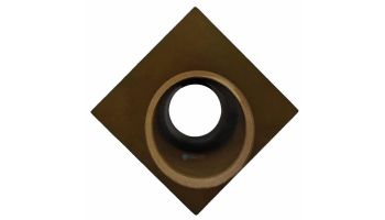 Black Oak Foundry 1.5" Deco Wall Scupper with Diamond Backplate | Antique Brass / Bronze Finish | S911-AB