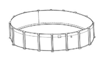 Azor 12' Round Above Ground Pool Sub-Assembly Only with Skimmer | 54" Wall | PAZOFAL-1254RRRRRRI10-TS
