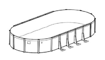 Azor 12' Round Above Ground Pool Sub-Assembly Only with Skimmer | 54" Wall | PAZOFAL-1254RRRRRRI10-TS