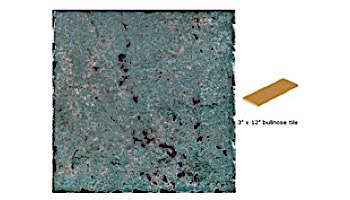 National Pool Tile Silverstone 3x12 Single Bullnose Pool Tile | Aqua Marine | SVRMARINE SBN