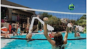 Interfab Volleyball Set | On-Deck Mount | Marine Stainless Steel Support Legs | WS-V BALL D-MG