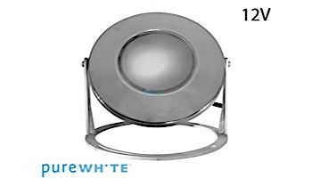 J&J Electronics PureWhite LED Underwater Fountain Luminaire | Base Only No Guard | 12V 10' Cord | LFF-F1L-12-NG-WB-10