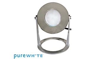 J&J Electronics PureWhite LED Underwater Fountain Luminaire | Base Only No Guard | 12V 50' Cord | LFF-S1L-12-NG-WB-50