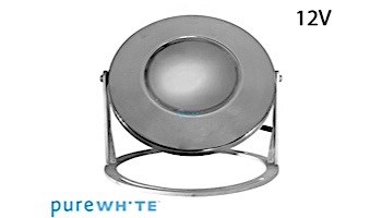 J&J Electronics PureWhite LED Underwater Fountain Luminaire | Base Only No Guard | 12V 30' Cord | LFF-F1W-12-NG-WB-30 JJ14404