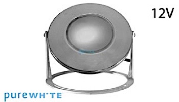 J&J Electronics PureWhite LED Underwater Fountain Luminaire | Base And Guard | 12V 10' Cord | LFF-F1W-12-WG-WB-10