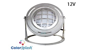 J&J Electronics ColorSplash LED Underwater Fountain Luminaire | With Guard And Base | 12V 10' Cord | LFF-F1C-12-WG-WB-10