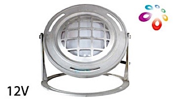 J&J Electronics ColorSplash LED Underwater Fountain Luminaire | With Guard And Base | 12V 10' Cord | LFF-F1C-12-WG-WB-10
