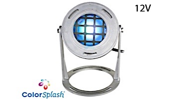 J&J Electronics ColorSplash LED Underwater Fountain Luminaire | Base And Guard | 12V 10' Cord | LFF-S1C-12-WG-WB-10