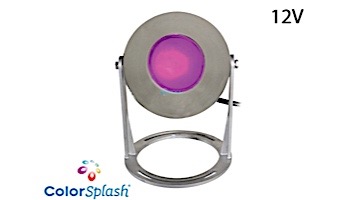 J&J Electronics ColorSplash LED Underwater Fountain Luminaire | Base Only No Guard | 12V 100' Cord | LFF-S1C-12-NG-WB-100