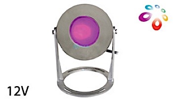 J&J Electronics ColorSplash LED Underwater Fountain Luminaire | Base And Guard | 12V 10' Cord | LFF-S1C-12-WG-WB-10