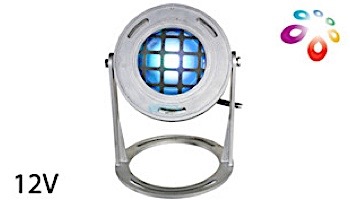 J&J Electronics ColorSplash LED Underwater Fountain Luminaire | Base And Guard | 12V 10' Cord | LFF-S1C-12-WG-WB-10