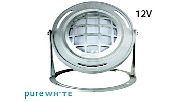 J&J Electronics PureWhite LED Underwater Fountain Luminaire | Base And Guard | 12V 10' Cord | LFF-F1W-12-WG-WB-10