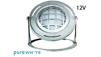 J&J Electronics PureWhite LED Underwater Fountain Luminaire | Base And Guard | 12V 50' Cord | LFF-F1W-12-WG-WB-50