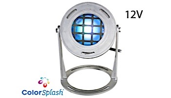 J&J Electronics ColorSplash LED Underwater Fountain Luminaire | Base And Guard | 12V 10' Cord | LFF-S1C-12-WG-WB-10