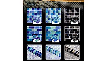 Artistry In Mosaics Poured Series 1x2 Glass Tile | Turquoise Brick | GP82348B2