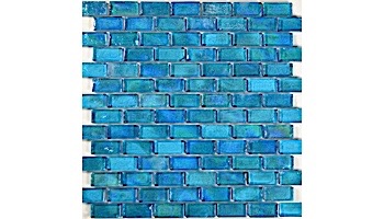 Artistry In Mosaics Poured Series 1x2 Glass Tile | Turquoise Brick | GP82348B2