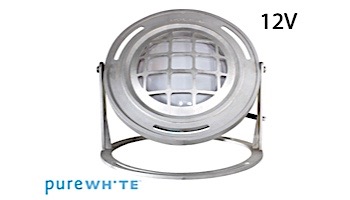 J&J Electronics PureWhite LED Underwater Fountain Luminaire | Base And Guard | 12V 100' Cord | LFF-F3W-12-WG-WB-100