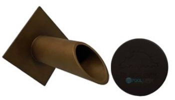 Black Oak Foundry 1.5" Deco Wall Scupper with Diamond Backplate | Almost Black Finish | S911-BLK