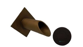 Black Oak Foundry 1.5" Deco Wall Scupper with Diamond Backplate | Oil Rubbed Bronze Finish | S911-ORB