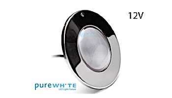 J&J Electronics PureWhite LED Pool Light SwimQuip Series | 12V Equivalent to 300W 30' Cord | LPL-F1W-12-30-PSQ